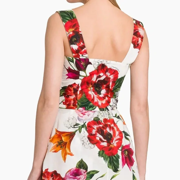 Dolce & Gabbana Rafia Fiori Floral Cotton Poplin Minidress - Picture 4 of 5